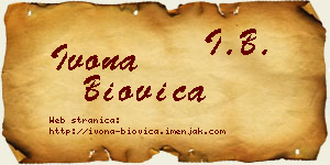 Ivona Biovica vizit kartica